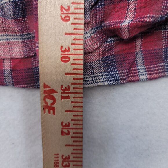 Backpacker Tartan Flannel Casual Button Up Shirt Mens Size Large L Red Blue - Picture 7 of 10